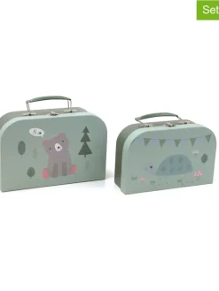 2er-Set: Aufbewahrungskoffer in Mint