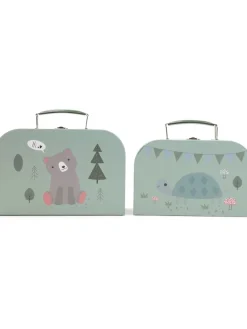 2er-Set: Aufbewahrungskoffer in Mint