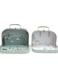 2er-Set: Aufbewahrungskoffer in Mint