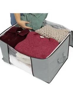 3er-Set: Aufbewahrungskorb in Grau - (B)60 x (H)35 x (T)43 cm