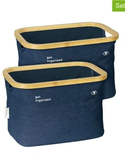 2er-Set: Aufbewahrungskörbe in Dunkelblau - (B)38 x (H)26 x (T)26 cm