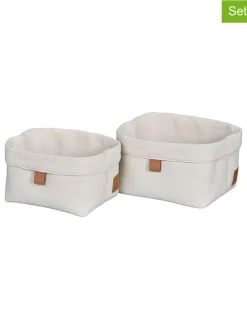 2er-Set: Aufbewahrungskörbe in Creme