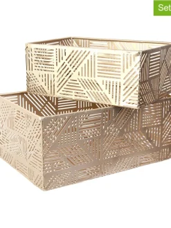 2er-Set: Aufbewahrungskörbe in Gold