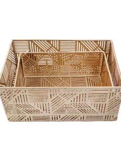 2er-Set: Aufbewahrungskörbe in Gold