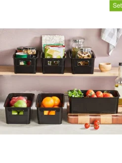 6er-Set: Aufbewahrungskörbe in Schwarz - (B)31 x (H)17 x (T)10,5 cm