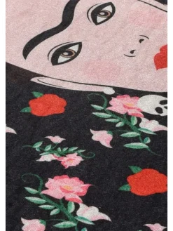 2er-Set: Badvorleger in Schwarz/ Rot