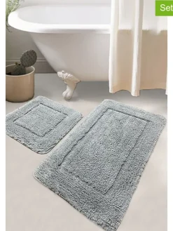 2er-Set: Badvorleger "Wolle" in Hellgrau