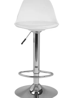 2er-Set: Barhocker "Karl" in Weiß/ Silber - (B)42 x (H)104 x (T)39 cm