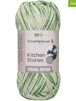 5er-Set: Baumwoll-Mixgarne ''Kitchen Stories'' in Grün/ Creme - 5 x 100 g