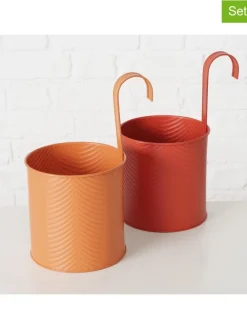 2er-Set: Übertöpfe "Riana" in Rot/ Orange - (H)28 Ø 16 cm