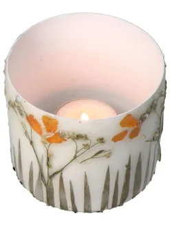 3er-Set: Blumentöpfe "Dried Flowers" in Creme - (H)8 x Ø 9 cm