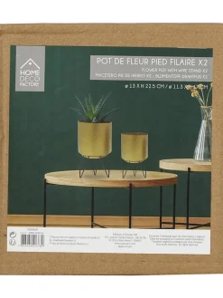 2er-Set: Blumentöpfe in Gold/ Schwarz