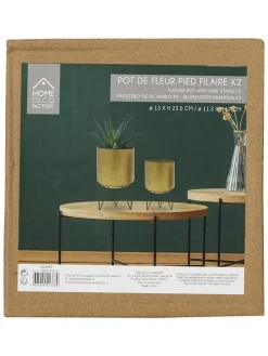 2er-Set: Blumentöpfe in Gold/ Schwarz