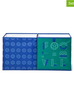 2er-Set: Boxen in Blau/ Grün - (B)33 x (H)33 x (T)33 cm