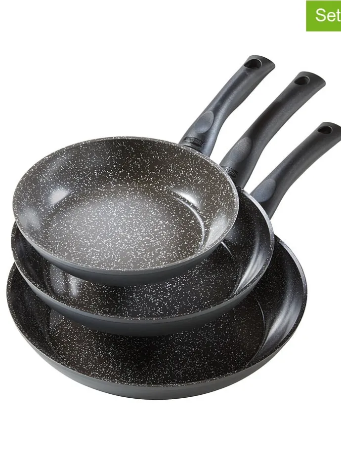 3er-Set: Bratpfannen ''Ceramic'' in Schwarz