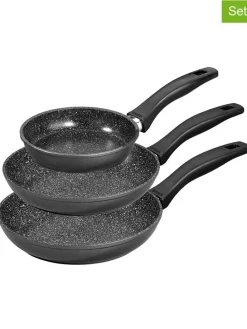 3er-Set: Bratpfannen in Grau