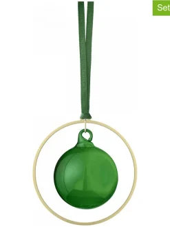 4er-Set: Christbaumkugeln in Grün - (H)8,5 x Ø 8cm