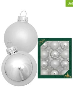 12er-Set: Christbaumkugeln in Silber - Ø 5 cm