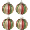 4er-Set: Christbaumkugeln in Bunt - (H)8 x Ø 8 cm