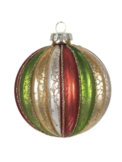 4er-Set: Christbaumkugeln in Bunt - (H)8 x Ø 8 cm