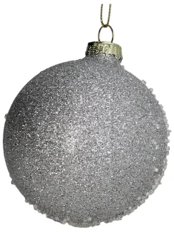 2er-Set: Christbaumkugeln in Silber - Ø 8 cm