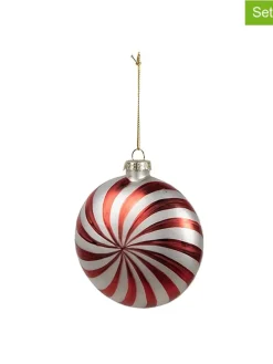 2er-Set: Christbaumkugeln in Rot/ Silber - Ø 10 cm