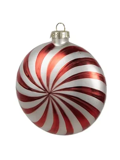 2er-Set: Christbaumkugeln in Rot/ Silber - Ø 10 cm