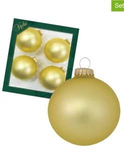 4er-Set: Christbaumkugeln in Gold - Ø 8 cm
