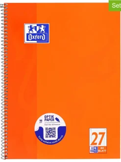 5er-Set: Collegeblöcke "Oxford - Lineatur 27" in Orange - DIN A4