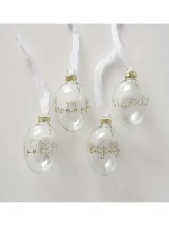 2er-Set: Dekoanhänger "Davina" in Weiß/ Transparent - 2x 4 Stück