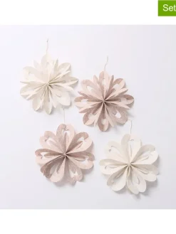 4er-Set: Dekoanhänger "Kassio" in Creme/ Beige - (H)5 cm