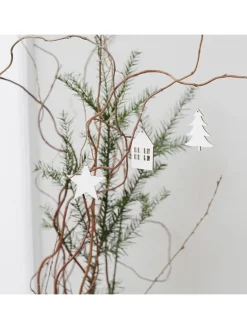 8er-Set: Dekoanhänger "Stern" in Weiß - (B)6 x (H)6 cm