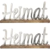 2er-Set: Dekoaufsteller "Heimat" in Hellbraun/ Silber - (B)44 x (H)18 cm