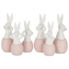 2er-Set: Dekofiguren "Hase" in Rosa/ Weiß - (H)30 x Ø 11 cm