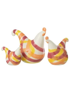 3er-Set: Dekofiguren "Hennen" in Gelb/ Orange/ Pink