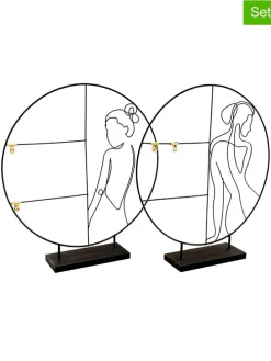 4er-Set: Dekofiguren in Schwarz - Ø 50 cm