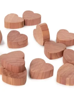 15er-Set: Dekoherzen in Hellbraun - (B)2 x (H)2,5 cm