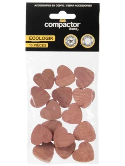 15er-Set: Dekoherzen in Hellbraun - (B)2 x (H)2,5 cm