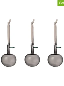 3er-Set: Dekohänger ''Apple'' in Grau - (L)9 cm