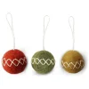 3er-Set: Dekohänger ''Ball Ornaments'' in Grün/ Rot - Ø 4 cm