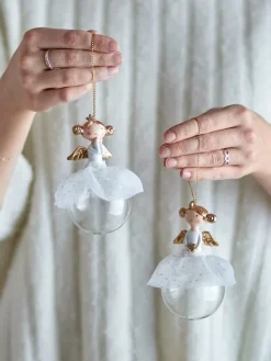 2er-Set: Dekohänger ''Griselda'' in Weiß - (L)11,5 cm