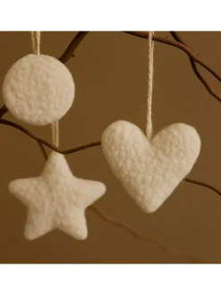 3er-Set: Dekohänger in Creme - (L)12 cm