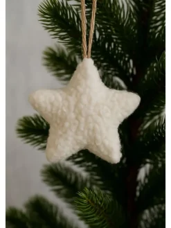 3er-Set: Dekohänger in Creme - (L)12 cm