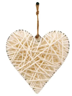 2er-Set: Dekohänger in Hellgrau/ Creme - (L)25 cm