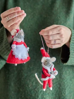 2er-Set: Dekohänger ''Peo'' in Rot/ Grau - (L)12 cm