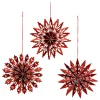 12er-Set: Dekohänger ''Snowflake'' in Rot - Ø 10 cm