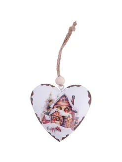 3er-Set: Dekohänger ''Winter Village'' in Weiß/ Bunt - (L)6,5 x (B)6,5 cm