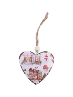 3er-Set: Dekohänger ''Winter Village'' in Weiß/ Bunt - (L)6,5 x (B)6,5 cm