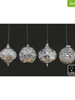 4er-Set: Dekoleuchten in Silber - Ø 20 cm