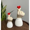 2er-Set: Dekoobjekte in Creme/ Weiß/ Rot